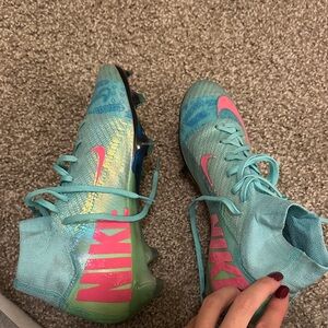 Nike Aqua and Pink Sports Cleats